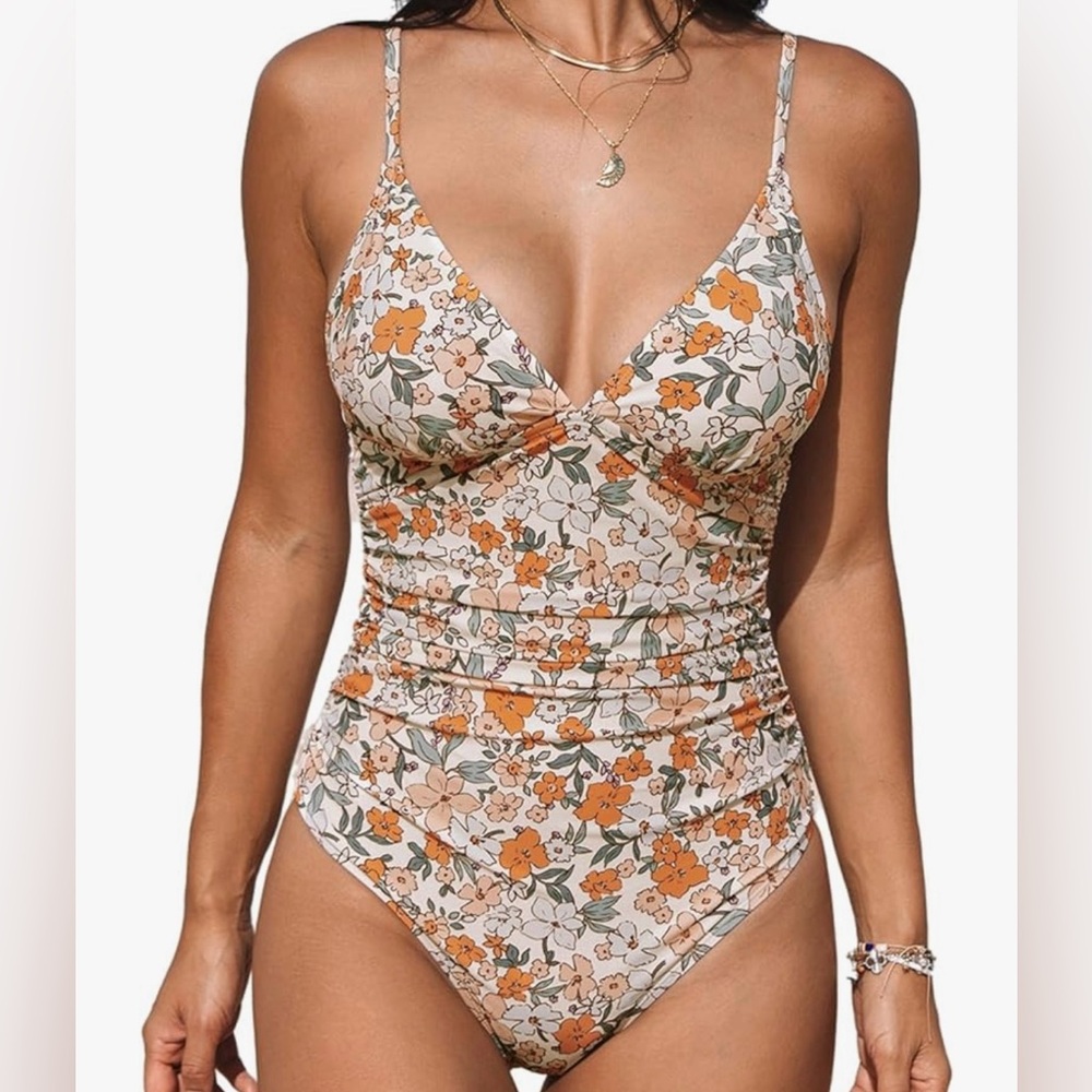 Cupshe One Piece Floral Bathing Suit - NWT